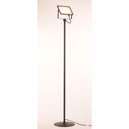 PRATICA LAMPADA DA TERRA LED 50W-100W DIMMERABILE IN METALLO NERO ALTEZZA 180 CM FARO ORIENTABILE 2
