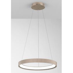 NIKE SOSPENSIONE CON ANELLO RIGATO D49 CM METALLO BIANCO,NERO,ORO LED 40W LUCE CCT 2700K-3000K-4000K 2