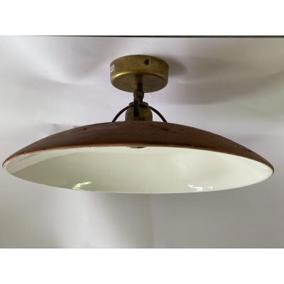 ANTICO TOSCANO PLAFONIERA CON PIATTO DIAMETRO 40 CM E MONTATURA IN OTTONE CRISTALENSI OTTONE - Cristalensi Shop Online