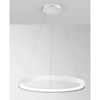 SOSPENSIONE CON ANELLO RIGATO D68 CM METALLO BIANCO,NERO,ORO LED 58W LUCE CCT 2700K-3000K-4000K
