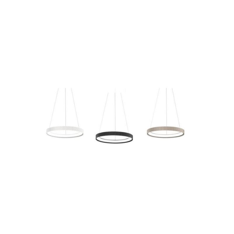 NIKE SOSPENSIONE CON ANELLO RIGATO D49 CM METALLO BIANCO,NERO,ORO LED 40W LUCE CCT 2700K-3000K-4000K