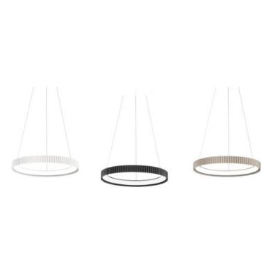 NIKE SOSPENSIONE CON ANELLO RIGATO D49 CM METALLO BIANCO,NERO,ORO LED 40W LUCE CCT 2700K-3000K-4000K