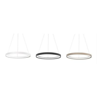 SOSPENSIONE CON ANELLO RIGATO D68 CM METALLO BIANCO,NERO,ORO LED 58W LUCE CCT 2700K-3000K-4000K