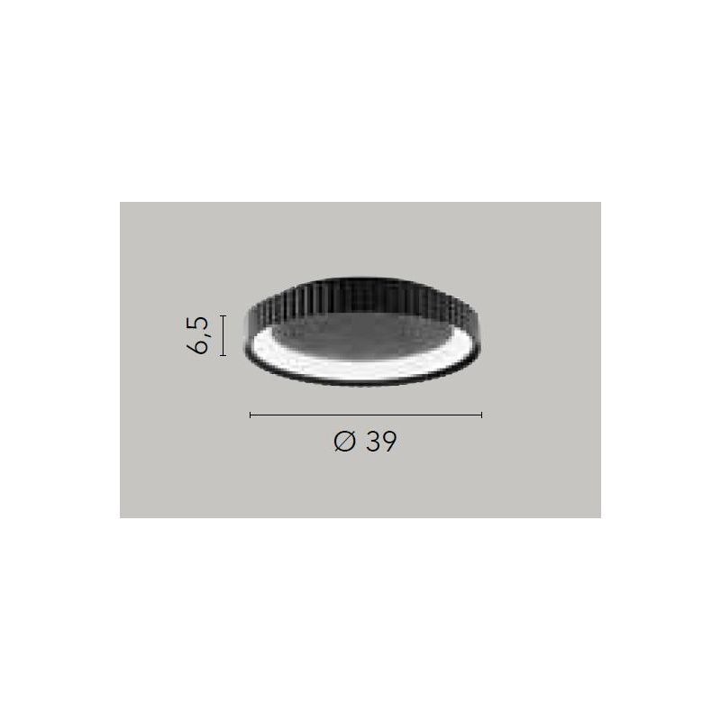 PLAFONIERA LED CON ANELLO RIGATO 2 MISURE IN METALLO BIANCO,NERO,ORO LUCE CCT 2700K-3000K-4000K