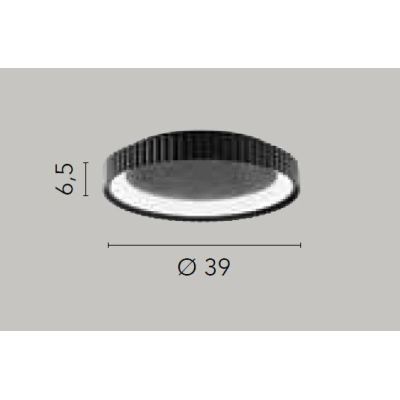 PLAFONIERA LED CON ANELLO RIGATO 2 MISURE IN METALLO BIANCO,NERO,ORO LUCE CCT 2700K-3000K-4000K