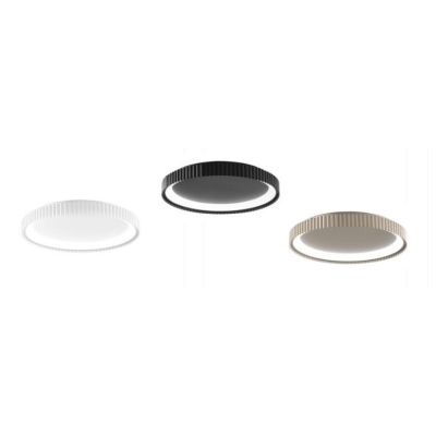 PLAFONIERA LED CON ANELLO RIGATO 2 MISURE IN METALLO BIANCO,NERO,ORO LUCE CCT 2700K-3000K-4000K