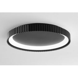 PLAFONIERA LED CON ANELLO RIGATO 2 MISURE IN METALLO BIANCO,NERO,ORO LUCE CCT 2700K-3000K-4000K 2