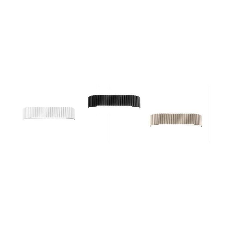 APPLIQUE LED IN METALLO RIGATO BIANCO,NERO,ORO LED 30W LUCE CCT 2700K-3000K-4000K MODERNA