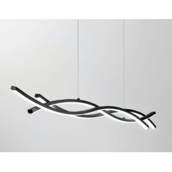KINETIC SOSPENSIONE ONDULATA LED 40W LUCE CCT 3000K-4000K-6500K METALLO 3 COLORI DESIGN MODERNO