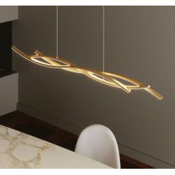 KINETIC SOSPENSIONE ONDULATA LED 40W LUCE CCT 3000K-4000K-6500K METALLO 3 COLORI DESIGN MODERNO 2