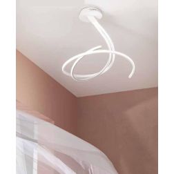PLAFONIERA SINUOSA A LED 40W LUCE CCT 3000K-4000K-6500K METALLO 3 COLORI DESIGN MODERNO