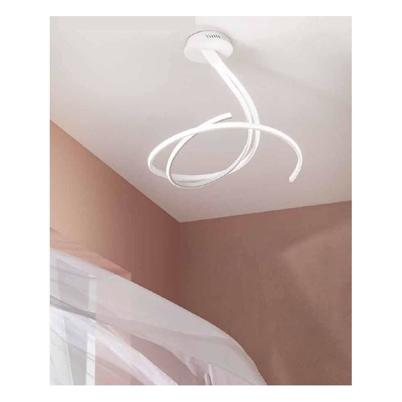 PLAFONIERA SINUOSA A LED 40W LUCE CCT 3000K-4000K-6500K METALLO 3 COLORI DESIGN MODERNO