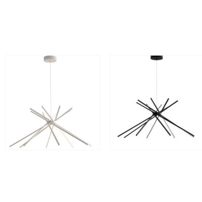 SHANGHAI LAMPADARIO D113 CM CON BACCHETTE IN METALLO BIANCO O NERO LED 56W LUCE 3000K-4000K MODERNO