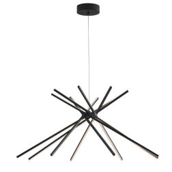 SHANGHAI LAMPADARIO D113 CM CON BACCHETTE IN METALLO BIANCO O NERO LED 56W LUCE 3000K-4000K MODERNO 2