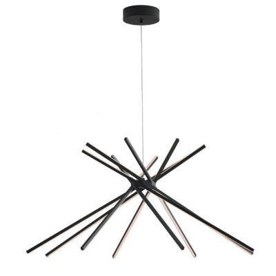 SHANGHAI LAMPADARIO D113 CM CON BACCHETTE IN METALLO BIANCO O NERO LED 56W LUCE 3000K-4000K MODERNO