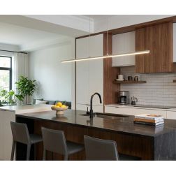 SOSPENSIONE LINEARE LUNGHEZZA 100 CM IN METALLO BIANCO O NERO LED 29W LUCE 3000K-4000K MODERNA
