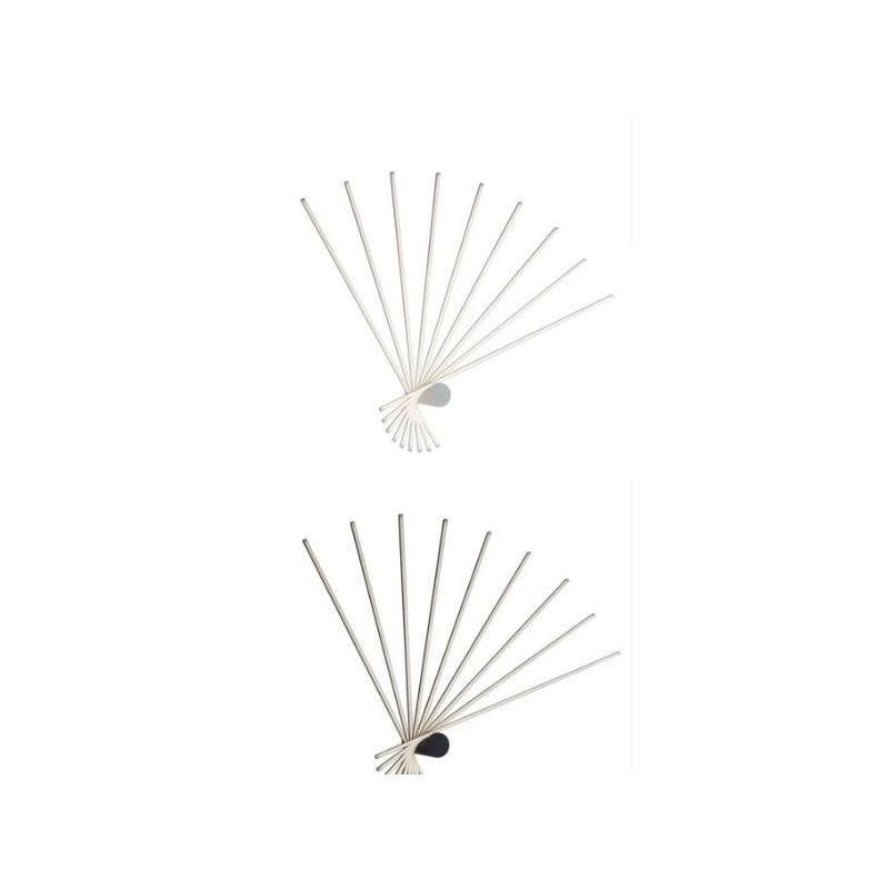 PLAFONIERA A VENTAGLIO IN METALLO BIANCO O NERO LED 66W LUCE 3000K-4000K BACCHETTE ORIENTABILI MODERNA