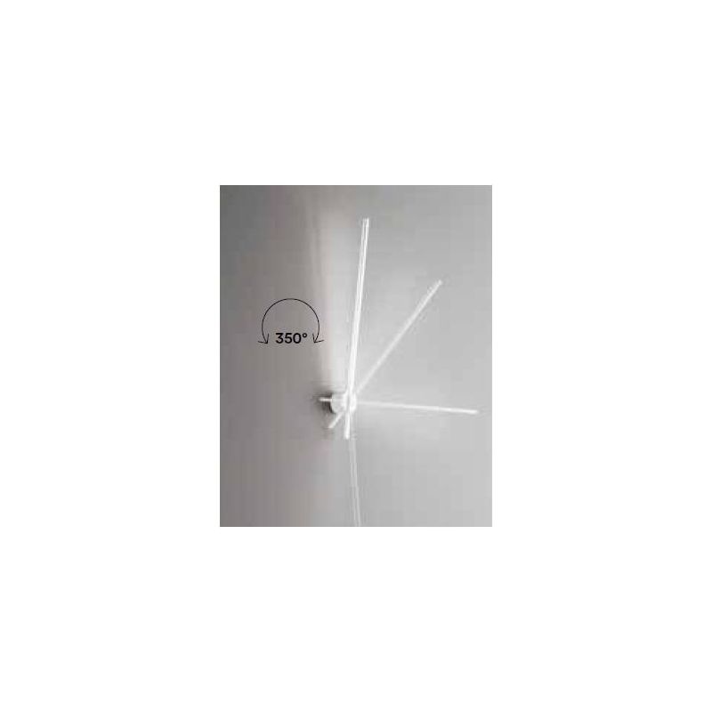 PLAFONIERA APPLIQUE IN METALLO BIANCO O NERO LED 27W LUCE 3000K-4000K CON 3 BACCHETTE ORIENTABILI MODERNA