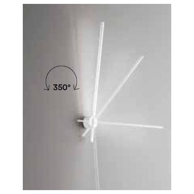 PLAFONIERA APPLIQUE IN METALLO BIANCO O NERO LED 27W LUCE 3000K-4000K CON 3 BACCHETTE ORIENTABILI MODERNA