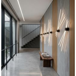 PLAFONIERA APPLIQUE IN METALLO BIANCO O NERO LED 27W LUCE 3000K-4000K CON 3 BACCHETTE ORIENTABILI MODERNA 2