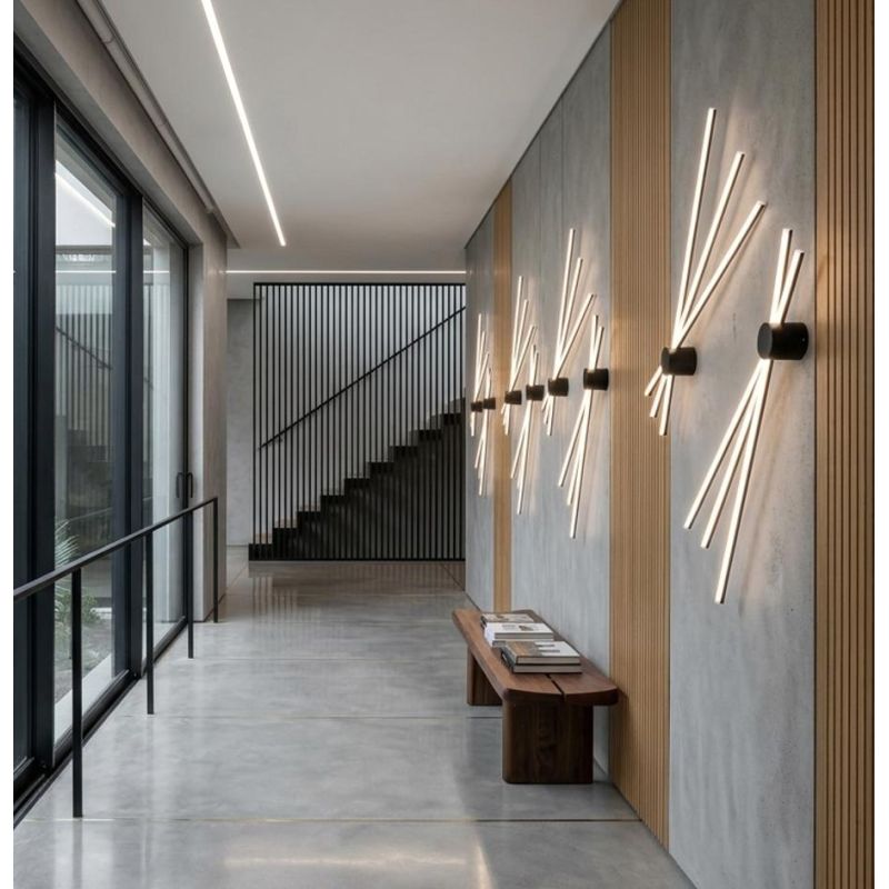 PLAFONIERA APPLIQUE IN METALLO BIANCO O NERO LED 27W LUCE 3000K-4000K CON 3 BACCHETTE ORIENTABILI MODERNA
