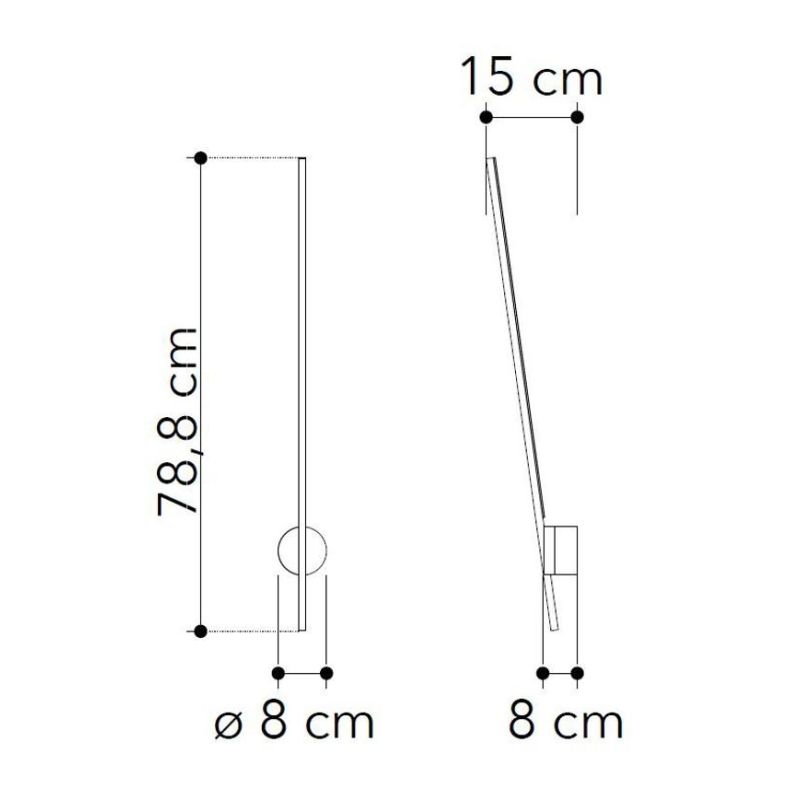 APPLIQUE LED 9W IN METALLO BIANCO O NERO LUCE INDIRETTA 3000K-4000K CON BACCHETTA ORIENTABILE MODERNA