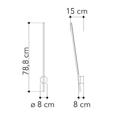 APPLIQUE LED 9W IN METALLO BIANCO O NERO LUCE INDIRETTA 3000K-4000K CON BACCHETTA ORIENTABILE MODERNA