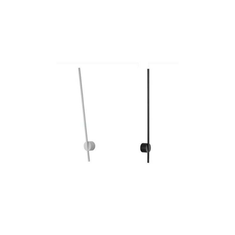 APPLIQUE LED 9W IN METALLO BIANCO O NERO LUCE INDIRETTA 3000K-4000K CON BACCHETTA ORIENTABILE MODERNA