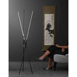 PIANTANA TREPPIEDI LED 31W IN METALLO BIANCO O NERO LUCE CCT 3000K-4000K ALTEZZA 160 CM DESIGN MODERNO