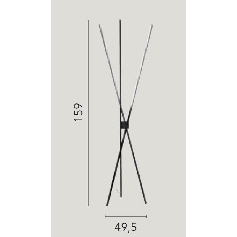 PIANTANA TREPPIEDI LED 31W IN METALLO BIANCO O NERO LUCE CCT 3000K-4000K ALTEZZA 160 CM DESIGN MODERNO
