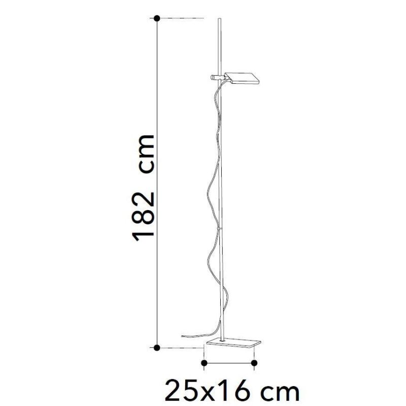 BOOK PIANTANA CON LUCE ORIENTABILE LED 18W LUCE 3000K IN ALLUMINIO 4 COLORI ALTEZZA 180 CM MODERNA