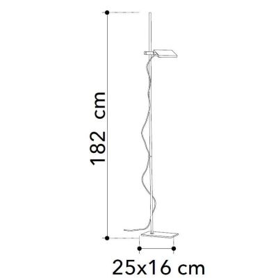 BOOK PIANTANA CON LUCE ORIENTABILE LED 18W LUCE 3000K IN ALLUMINIO 4 COLORI ALTEZZA 180 CM MODERNA