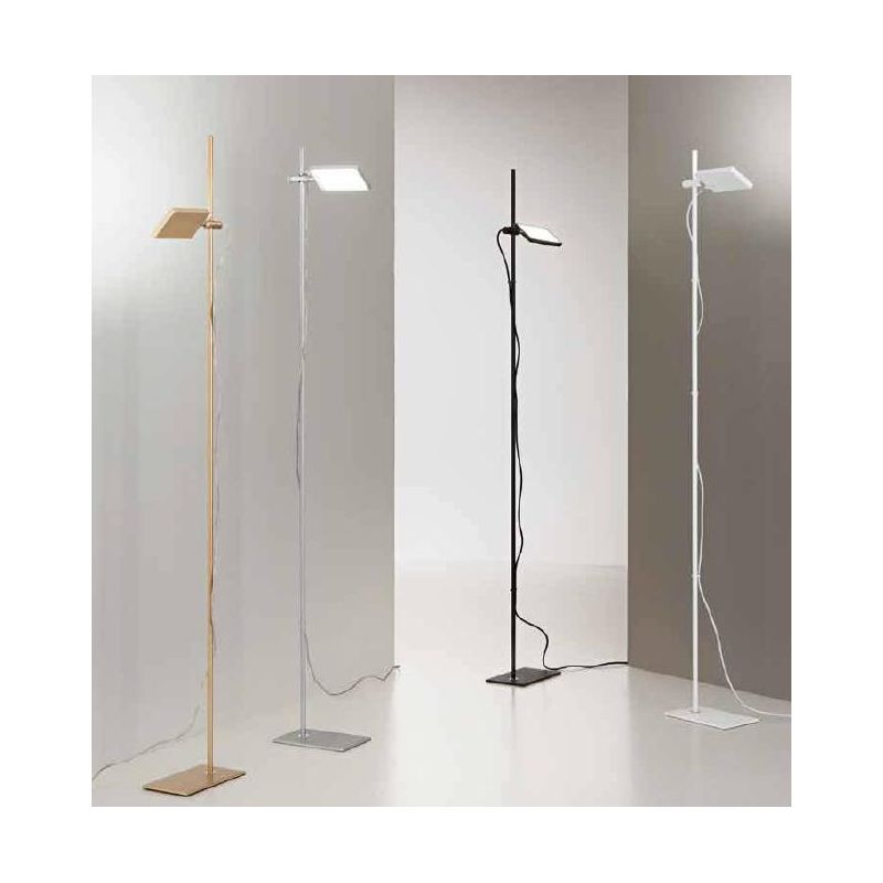 BOOK PIANTANA CON LUCE ORIENTABILE LED 18W LUCE 3000K IN ALLUMINIO 4 COLORI ALTEZZA 180 CM MODERNA