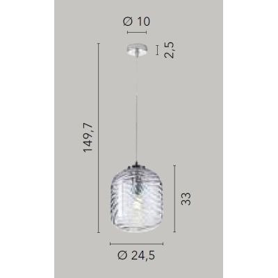 SOSPENSIONE SINGOLA CON DIFFUSORE LAVORATO IN VETRO ACQUAMARINA D24 CM LAMPADINA ATTACCO E27 MODERNA