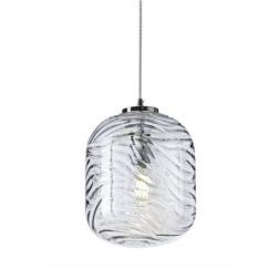 SOSPENSIONE SINGOLA CON DIFFUSORE LAVORATO IN VETRO ACQUAMARINA D24 CM LAMPADINA ATTACCO E27 MODERNA