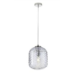 SOSPENSIONE SINGOLA CON DIFFUSORE LAVORATO IN VETRO ACQUAMARINA D24 CM LAMPADINA ATTACCO E27 MODERNA 2