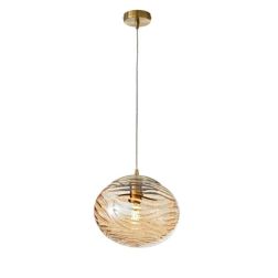 SOSPENSIONE SINGOLA CON DIFFUSORE OVALE LAVORATO IN VETRO CHAMPAGNE D24 CM LAMPADINA ATTACCO E27 MODERNA 2