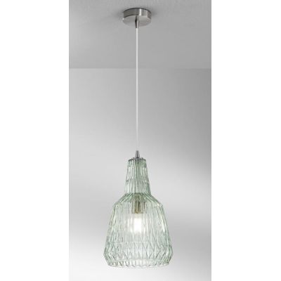 GALWAY SOSPENSIONE SINGOLA IN VETRO SFACCETTATO 4 COLORI  LAMPADINA ATTACCO E27 DESIGN MODERNO