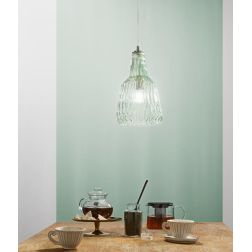 GALWAY SOSPENSIONE SINGOLA IN VETRO SFACCETTATO 4 COLORI  LAMPADINA ATTACCO E27 DESIGN MODERNO 2