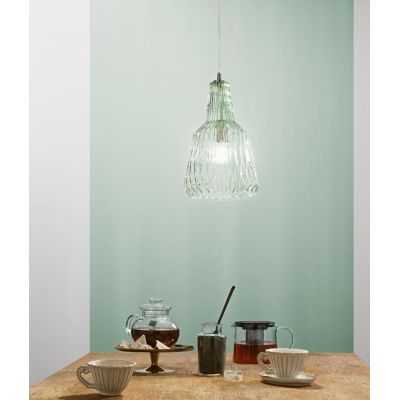 GALWAY SOSPENSIONE SINGOLA IN VETRO SFACCETTATO 4 COLORI  LAMPADINA ATTACCO E27 DESIGN MODERNO