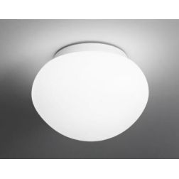 NIVES PLAFONIERA MODERNA IN VETRO BIANCO IP44 D23 CM LAMPADINA ATTACCO E27