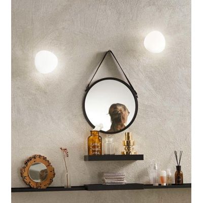 NIVES PLAFONIERA MODERNA IN VETRO BIANCO IP44 D23 CM LAMPADINA ATTACCO E27