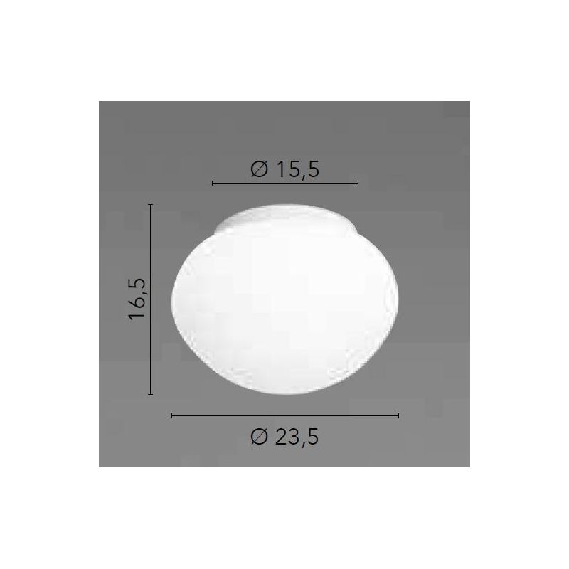NIVES PLAFONIERA MODERNA IN VETRO BIANCO IP44 D23 CM LAMPADINA ATTACCO E27
