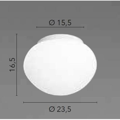 NIVES PLAFONIERA MODERNA IN VETRO BIANCO IP44 D23 CM LAMPADINA ATTACCO E27