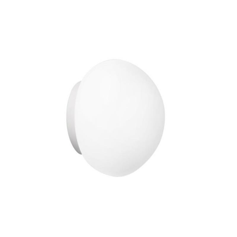 NIVES PLAFONIERA MODERNA IN VETRO BIANCO IP44 D23 CM LAMPADINA ATTACCO E27