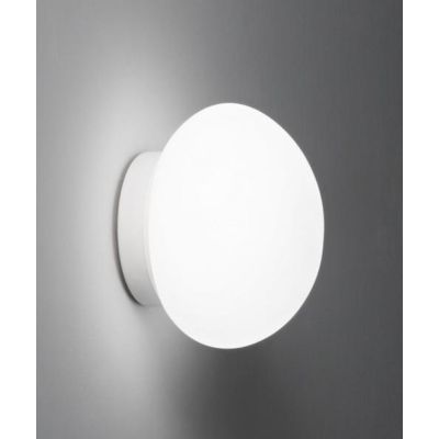 PICCOLA LAMPADA DA PARETE IN VETRO BIANCO IP44 D14 CM LAMPADINA ATTACCO G9 DESIGN MODERNO