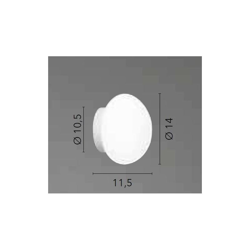 PICCOLA LAMPADA DA PARETE IN VETRO BIANCO IP44 D14 CM LAMPADINA ATTACCO G9 DESIGN MODERNO