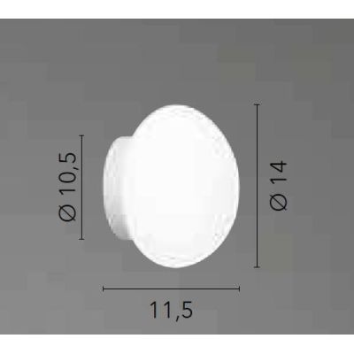 PICCOLA LAMPADA DA PARETE IN VETRO BIANCO IP44 D14 CM LAMPADINA ATTACCO G9 DESIGN MODERNO