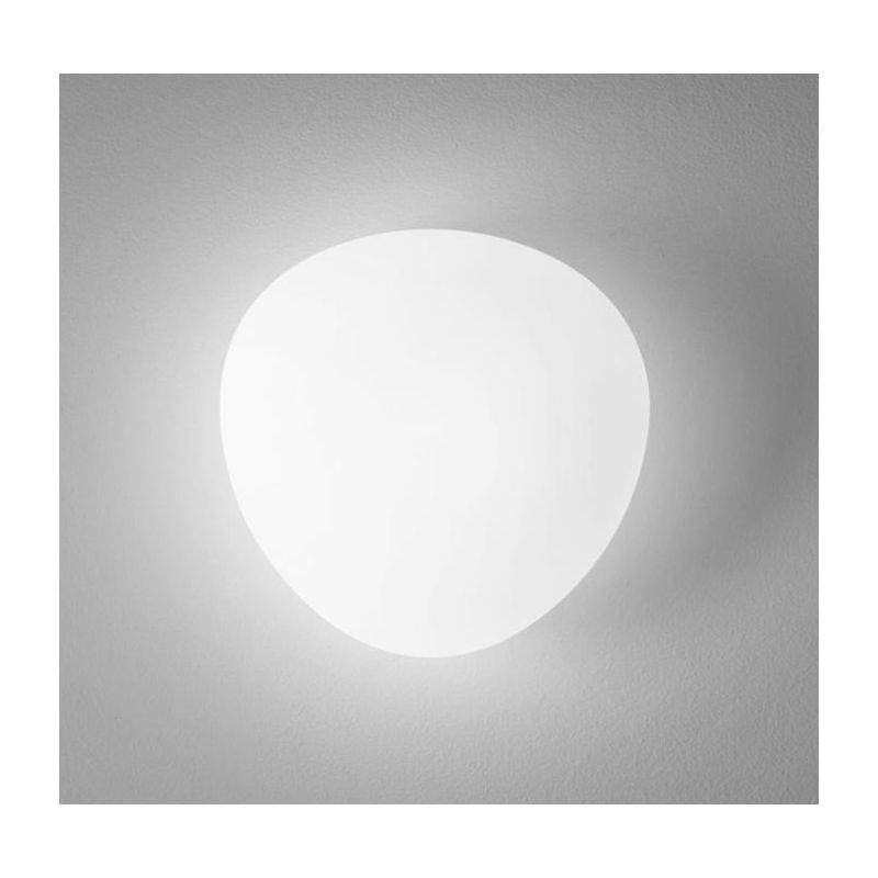 PICCOLA LAMPADA DA PARETE IN VETRO BIANCO IP44 D14 CM LAMPADINA ATTACCO G9 DESIGN MODERNO