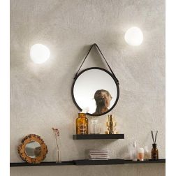 PICCOLA LAMPADA DA PARETE IN VETRO BIANCO IP44 D14 CM LAMPADINA ATTACCO G9 DESIGN MODERNO 2